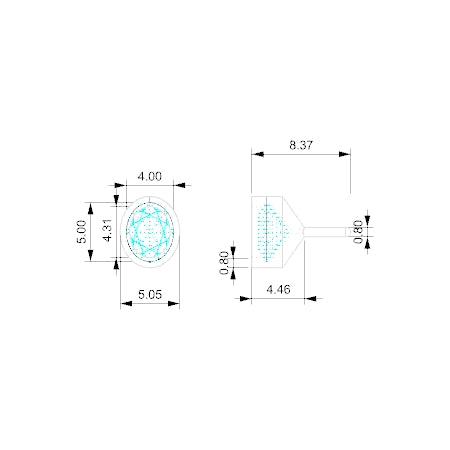 Stacking Ring 4mm x 5mm oval bezel head model