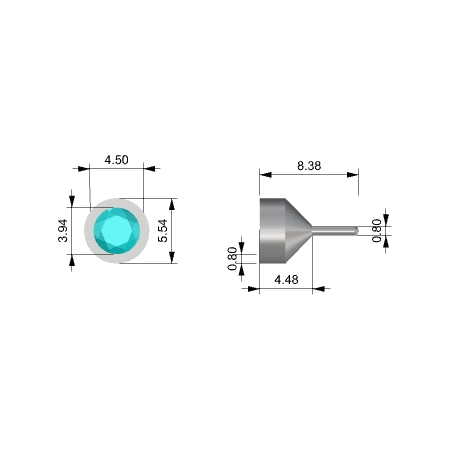 Stacking Ring 4.5mm Round bezel peg head 3d model