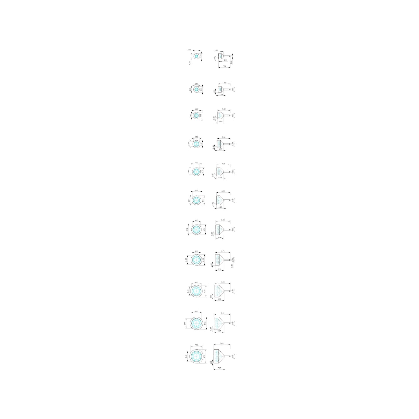 Round Stacking Ring 6.0mm round bezel peg head 3d model