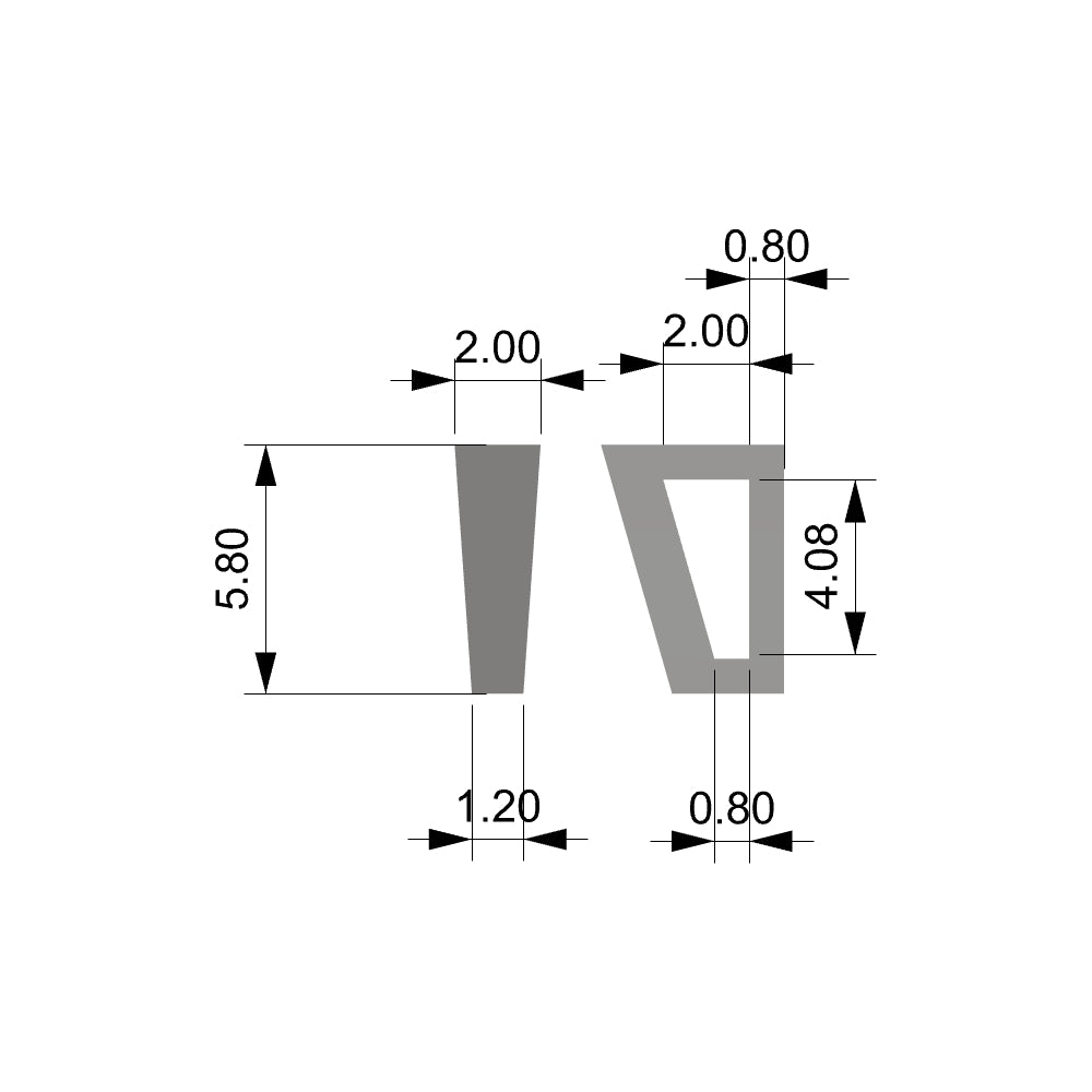 Rectangular bail 1.2x2x5.8mm