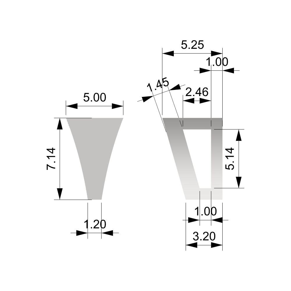 Rectangular bail 1.2x5x7.1mm