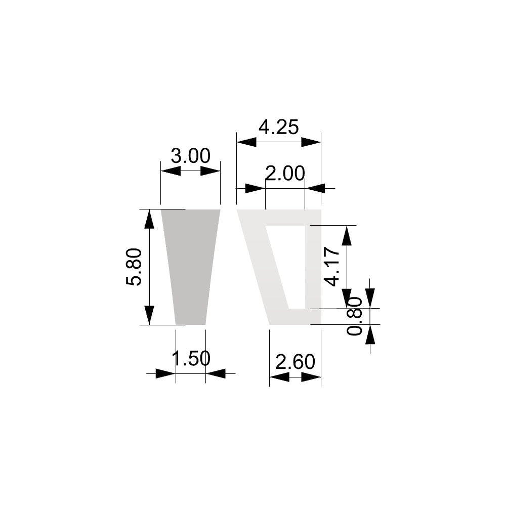 Rectangular bail 1.5x3x5.8mm