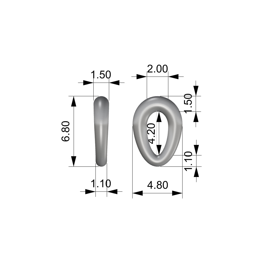 Bail - Oval 1.1x1.5x6.8mm