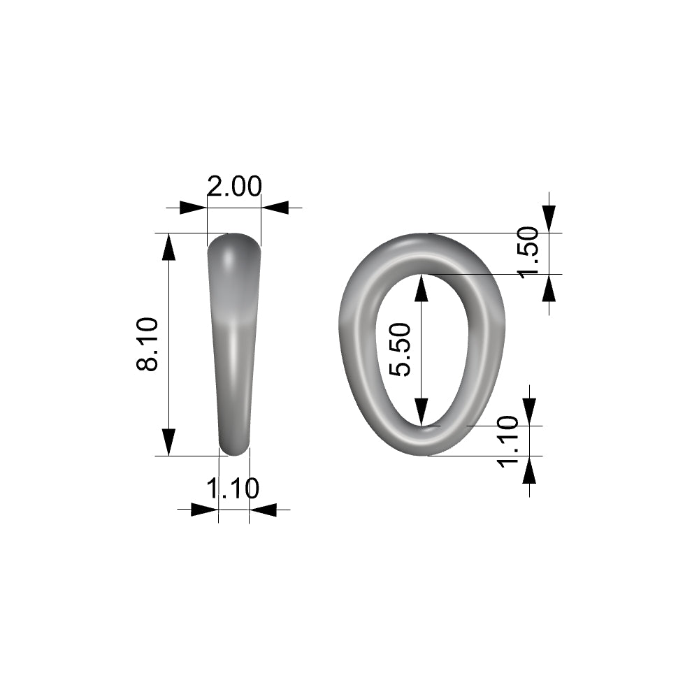 Oval Bail 1.1x2x8.1mm