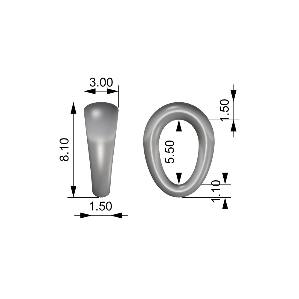Oval Bail 1.5x3x8.1mm