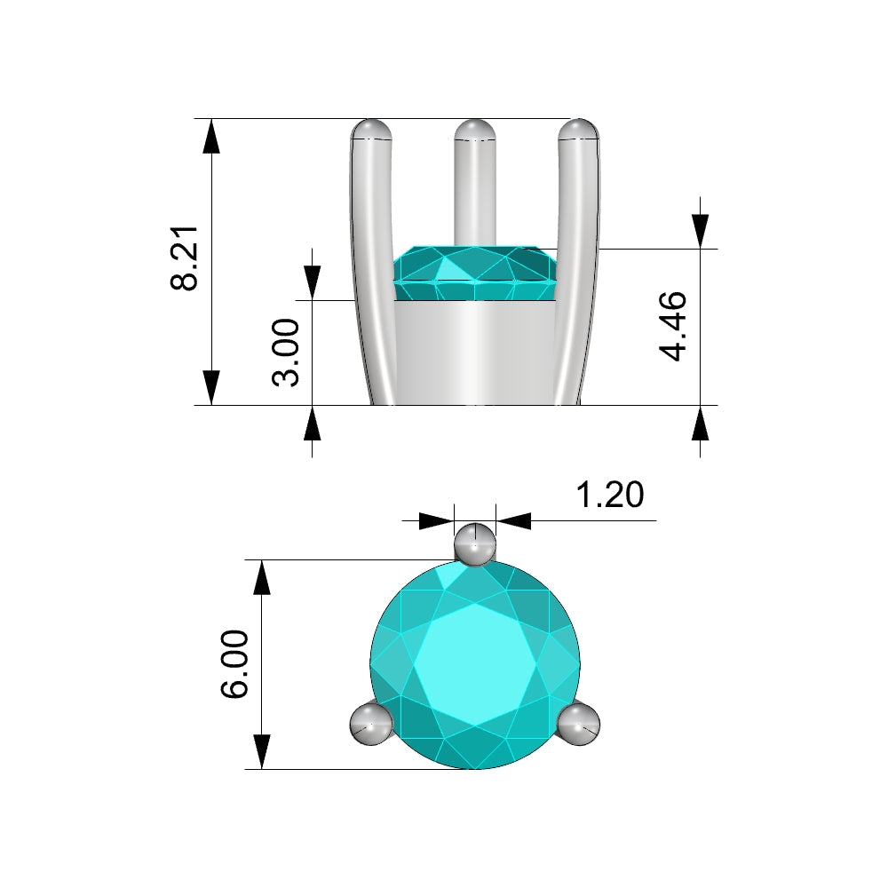 Setting Round 6.0mm 3 Prong