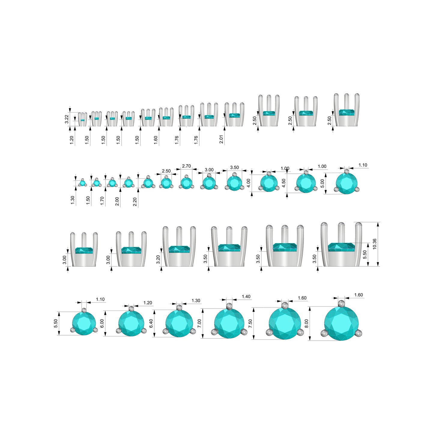 Setting Round 6.0mm 3 Prong