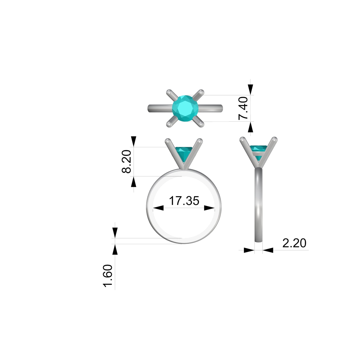 technical drawing for martini solitare