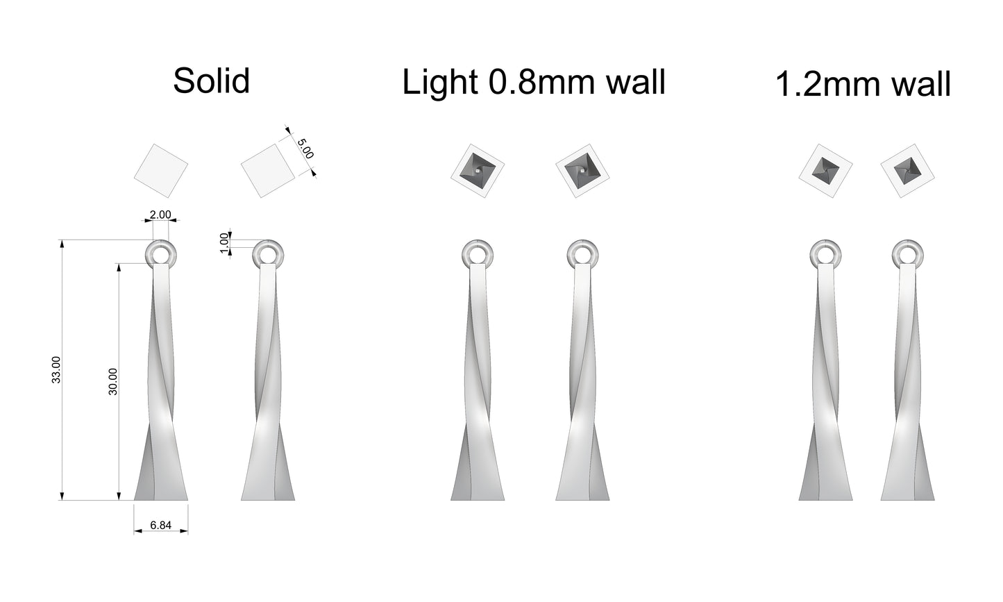 Twist Drop Earring / Pendant