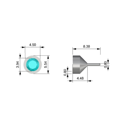 Stacking Ring 4.5mm Round bezel peg head 3d model