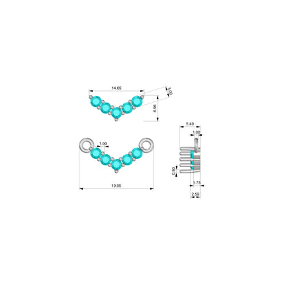 V shape prong pendant 5x3mm 0.50ct