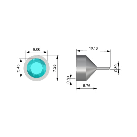 Round Stacking Ring 6.0mm round bezel peg head 3d model