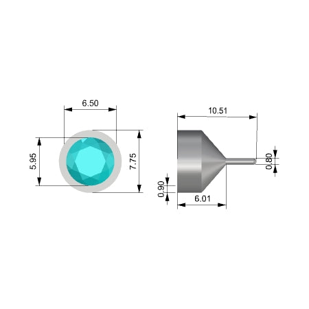 Round Stacking Ring 6.5mm Round 1ct bezel peg head 3d model