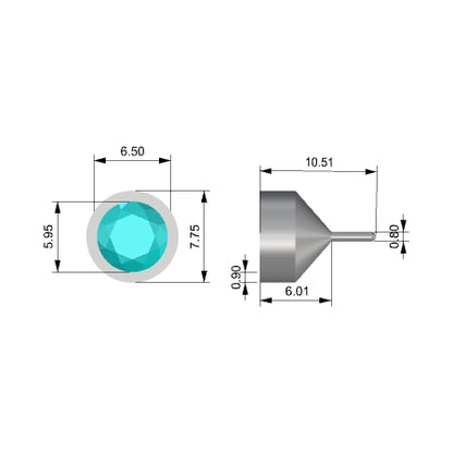 Round Stacking Ring 6.5mm Round 1ct bezel peg head 3d model