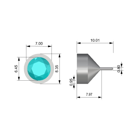 Round Stacking Ring 7mm round bezel head model