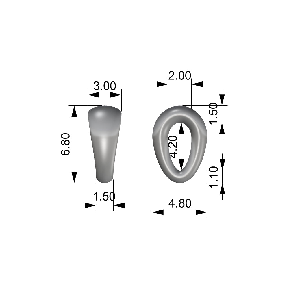 Oval Bail 1.5x3x6.8mm