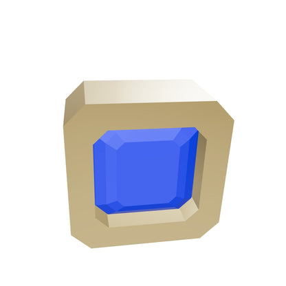Stacking Ring 4mm square emerald cut bezel peg head 3d model