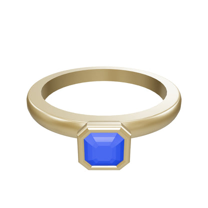 Stacking Ring 4mm square emerald cut bezel peg head 3d model