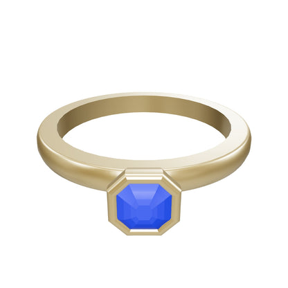 Stacking Ring 4mm square emerald cut bezel peg head 3d model