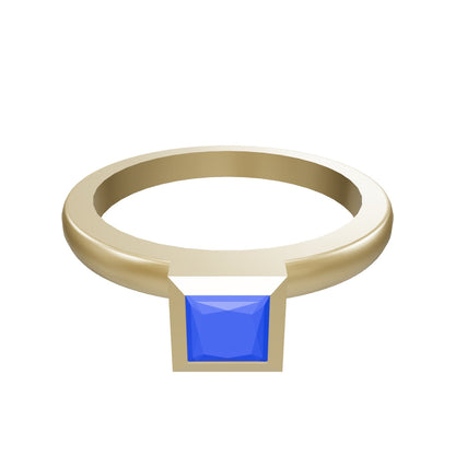 Stacking Ring 4mm princess cut bezel head 3D model