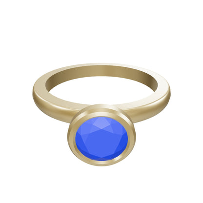 Round Stacking Ring 6.5mm Round 1ct bezel peg head 3d model