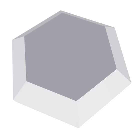 3d model of a hexagon shaped gemstone