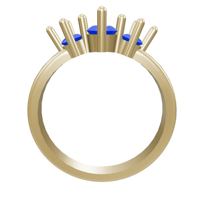 3d model for 3 stone ring with 4mm and 3mm stones size us 7