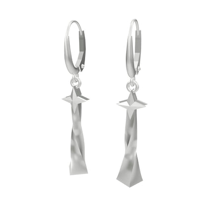 Twist christmas tree pendant and earrings 3d cad model