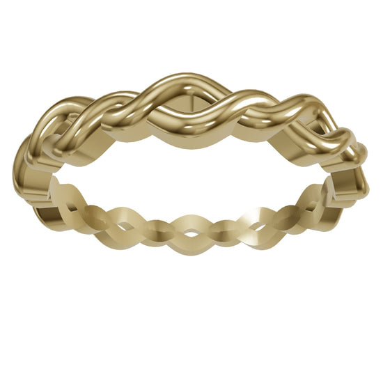 Woven yellow gold band plain